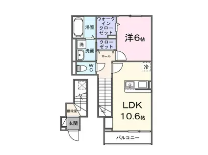 グレイス ケイ(1LDK/2階)の間取り写真