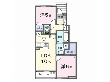 カルディナ(2LDK/1階)の間取り写真