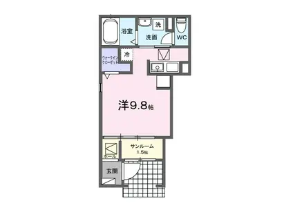 グレイス エム(ワンルーム/1階)の間取り写真