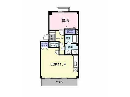 ファミールシティ(1LDK/1階)の間取り写真