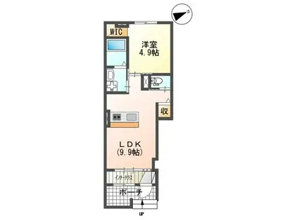 グレースヤナセⅡ(1LDK/1階)の間取り写真