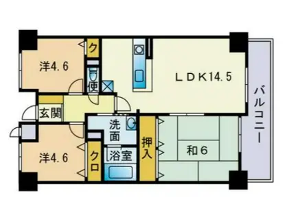 コロナール春日Ⅱ(3LDK/5階)の間取り写真