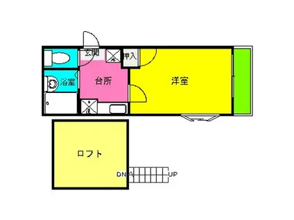 トレス博多弐番館(1K/2階)の間取り写真
