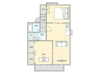 パークハイツSHIBATA(2LDK/2階)の間取り写真