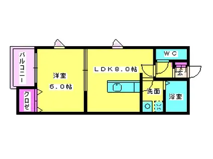 アプリーレ井尻(1LDK/2階)の間取り写真