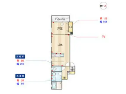 サフィオ壱番館(1LDK/3階)の間取り写真