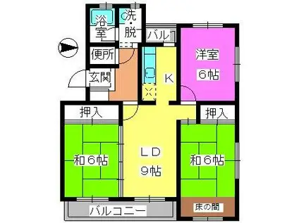 ドミール藤(3LDK/1階)の間取り写真