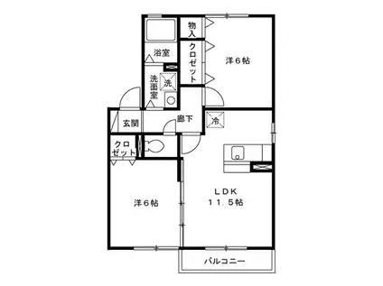 フルハウス清水(2LDK/2階)の間取り写真
