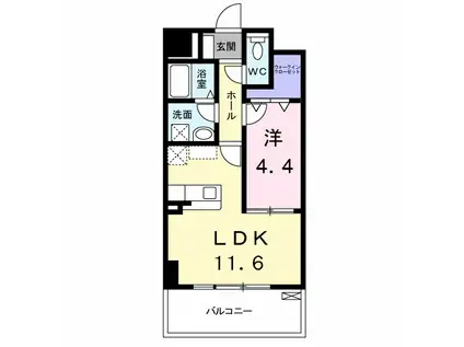 エスポワール豊(1LDK/7階)の間取り写真