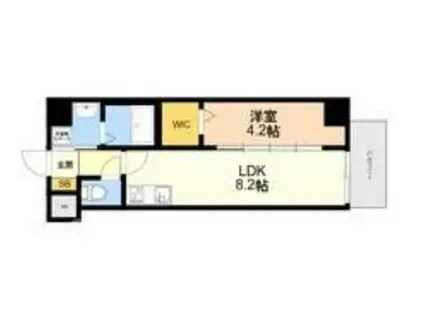 LIFEFIELD諸岡2(1LDK/2階)の間取り写真