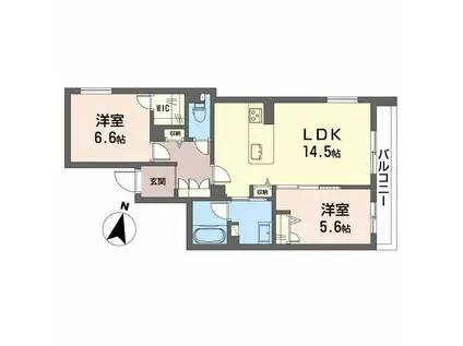 サン ウィステリア(2LDK/2階)の間取り写真