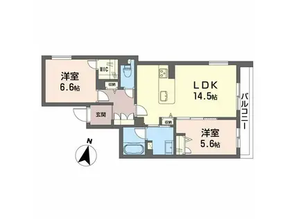 サン ウィステリア(2LDK/3階)の間取り写真