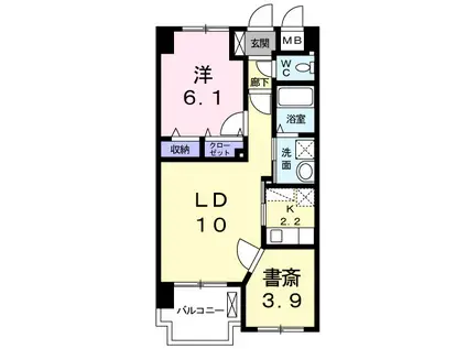 グランデスカイ空港南(1SLDK/1階)の間取り写真