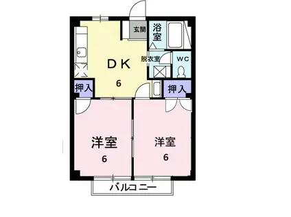 CITY CALM 伊藤 2(2DK/1階)の間取り写真