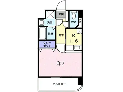 リバーサイド仲畑(1K/5階)の間取り写真