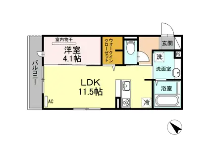 D-ROOM光丘(1LDK/2階)の間取り写真