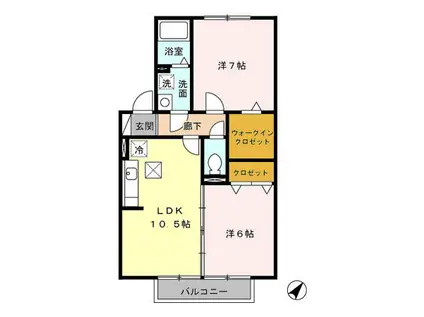 ベルメゾンTM(2LDK/1階)の間取り写真