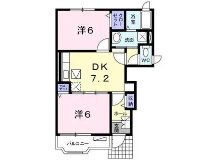 リバーサイド御笠(2DK/1階)の間取り写真