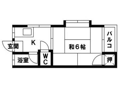 メゾン諸岡(1K/2階)の間取り写真