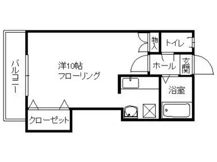ピナクル板付(ワンルーム/1階)の間取り写真