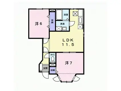 I・S浦ノ原D(2LDK/1階)の間取り写真