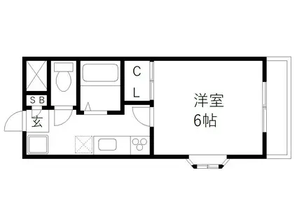 モンデソレイユ(1K/3階)の間取り写真