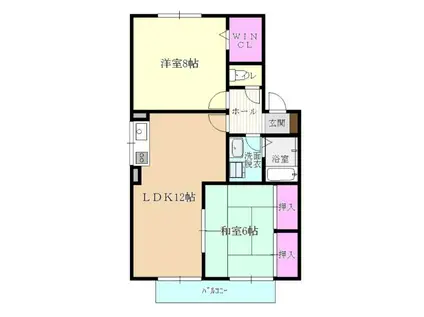 アヴァンセ今光(2LDK/2階)の間取り写真