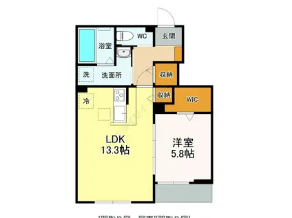 ヒナタウン横手B(1LDK)の間取り写真