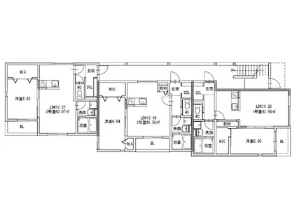 クレシア井尻(1LDK/2階)の間取り写真