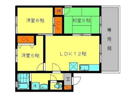 セジュールリカーC棟(3LDK/2階)の間取り写真