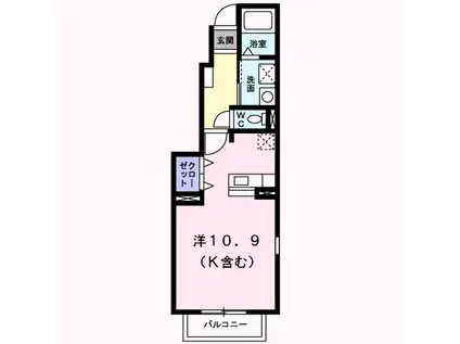 フィオーレ美幸(ワンルーム/1階)の間取り写真