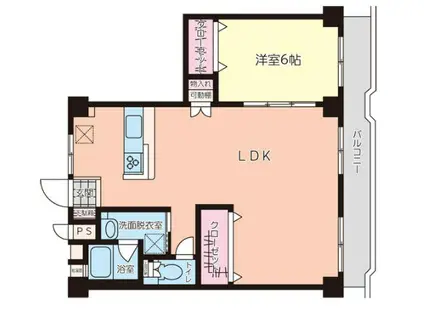 野上ビル(1LDK/5階)の間取り写真