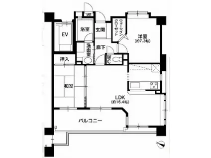 GRACIOUS筑紫通(2LDK/2階)の間取り写真