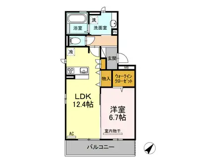 D-ROOM千鳥(1LDK/3階)の間取り写真