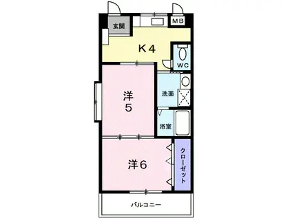 サニープレイス(2K/1階)の間取り写真