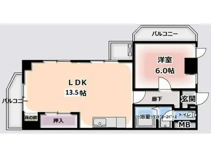 4丁目ビレッジ(1LDK/4階)の間取り写真