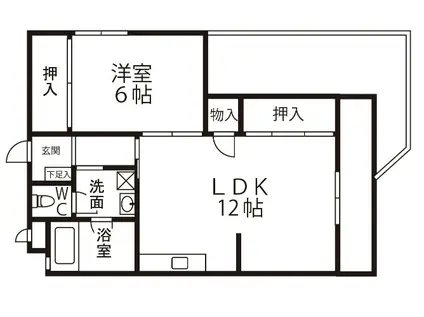 金堂ハイツ(1LDK/4階)の間取り写真