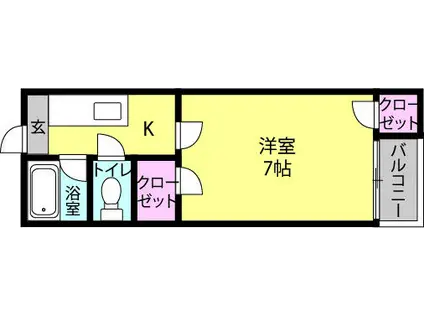 ドリームパレス井尻九番館(1K/2階)の間取り写真