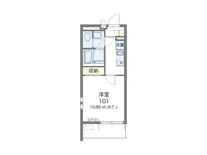 クレイノ比恵町(1K/4階)の間取り写真