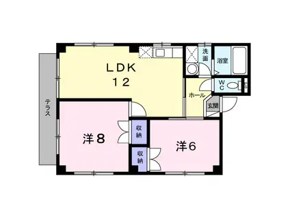第3 アミール弥永(2LDK/1階)の間取り写真