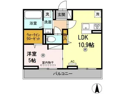 クレシアT(1LDK/2階)の間取り写真