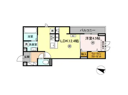 S&T GRACE SQUARE(1LDK/3階)の間取り写真