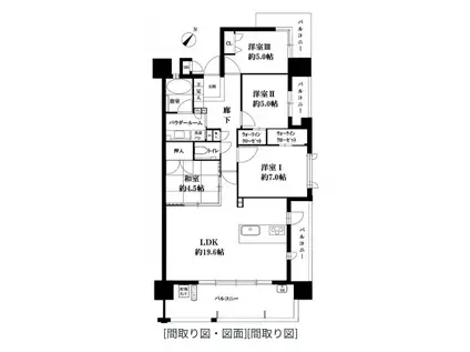 サングレート博多ロイヤルプレイス(4LDK/6階)の間取り写真