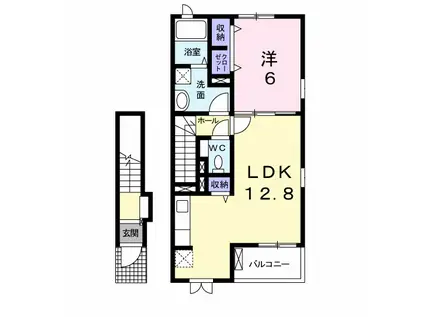 エレガント春日(1LDK/2階)の間取り写真