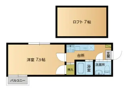 ハイド&シーク横手(1K/1階)の間取り写真