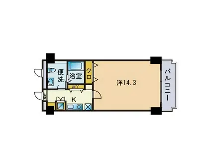 カーサ・ド・ビー(1K/3階)の間取り写真