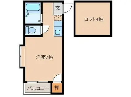 コーポ井尻(1K/1階)の間取り写真
