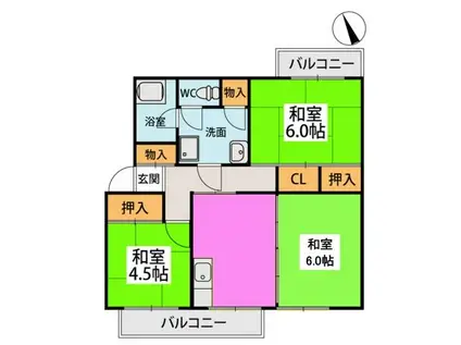 権藤ビル(2LDK/3階)の間取り写真