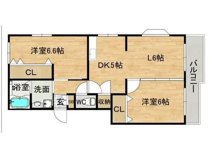 OH BLD(2LDK/4階)の間取り写真