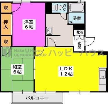 プレジデント正弥Ⅱ(2LDK/2階)の間取り写真